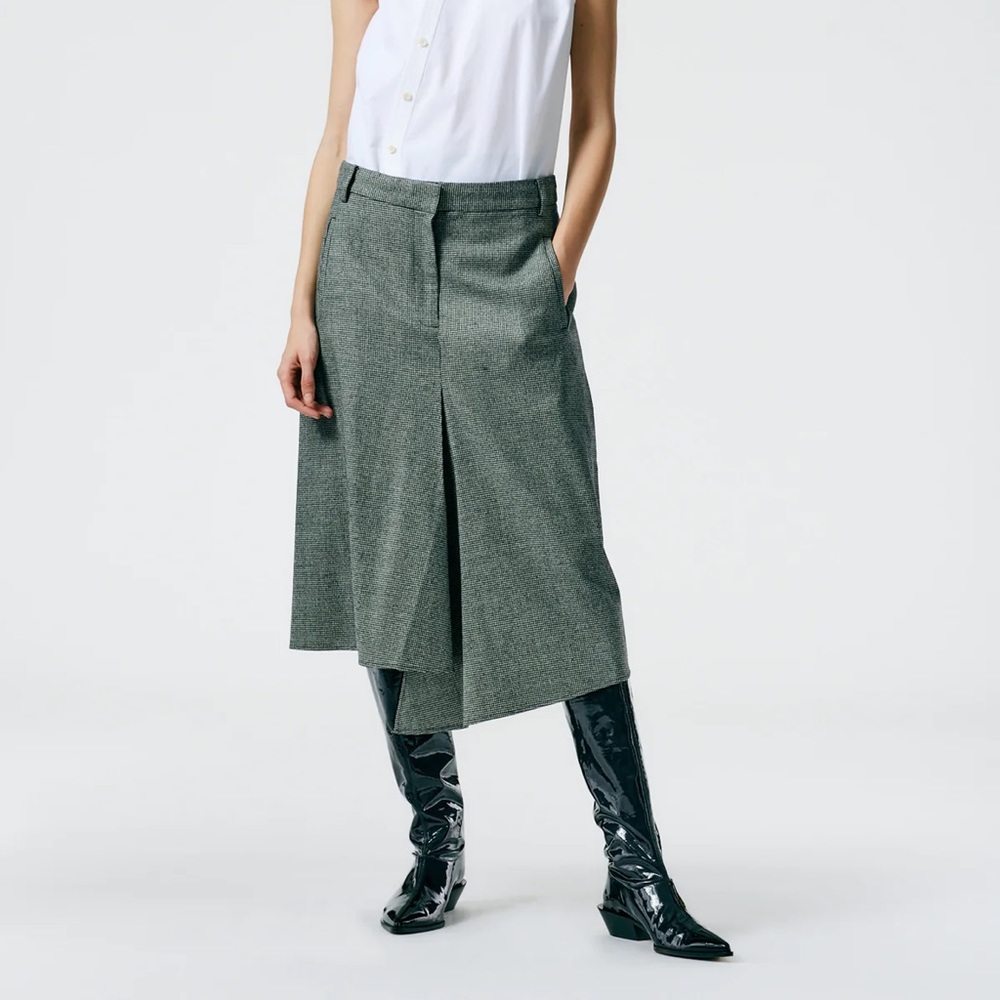 Tibi Baby Houndstooth Slouch Skirt